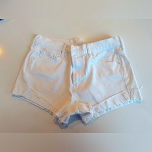 Mother denim shorts- the rascal slit flip short size 28- white - worn once